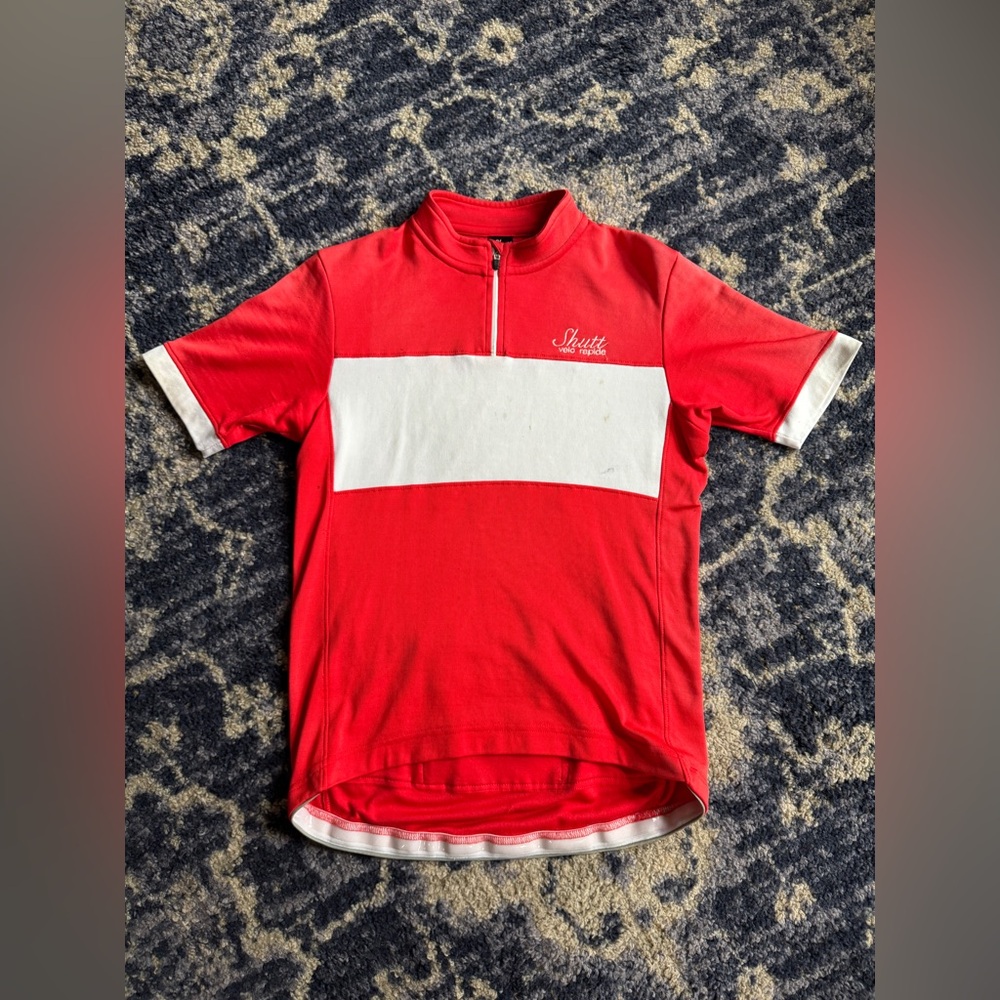 Shutt Velo Rapide Cycling Jersey wool poly blend bicycle short sleeve Sportive